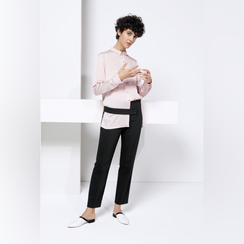 Cop.Copine Amania Straight Leg Trousers in Black Size EU 36 US Small